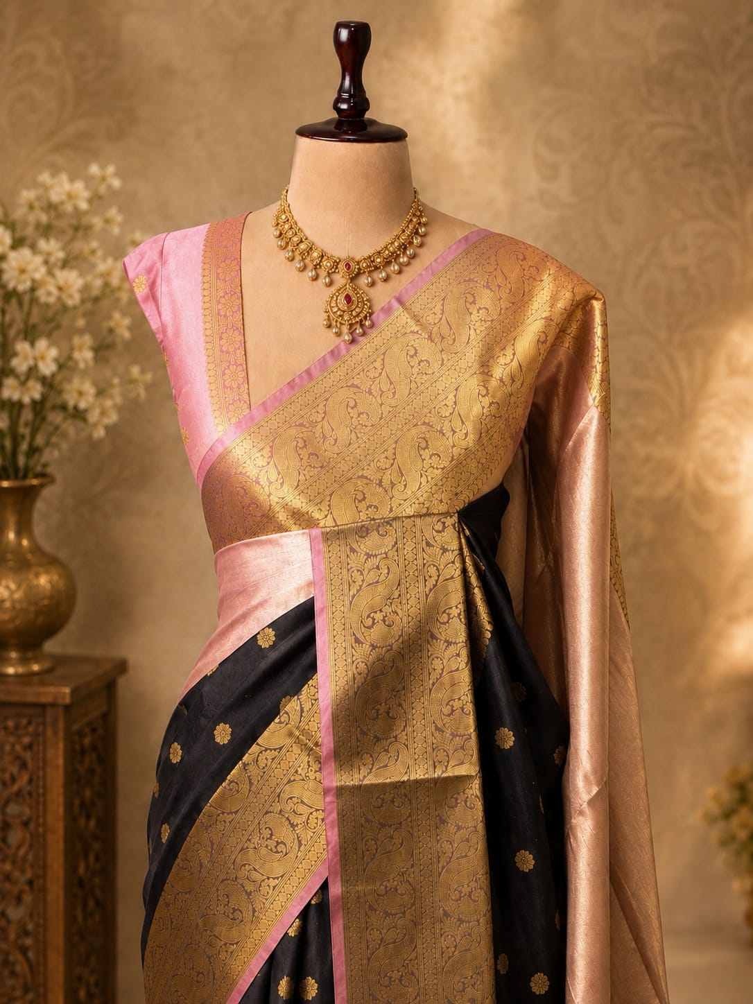 Banarasi Half & Half Semi Katan Soft Silk Saree