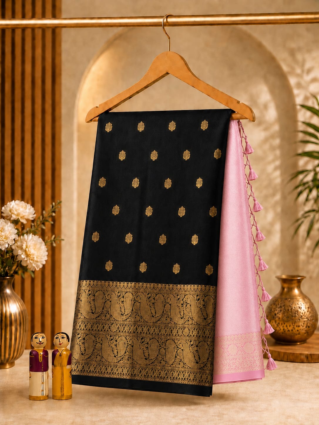 Banarasi Half & Half Semi Katan Soft Silk Saree