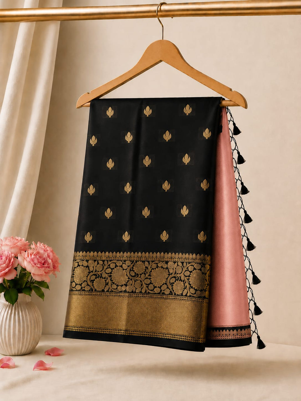 Banarasi Half & Half Semi Katan Soft Silk Saree