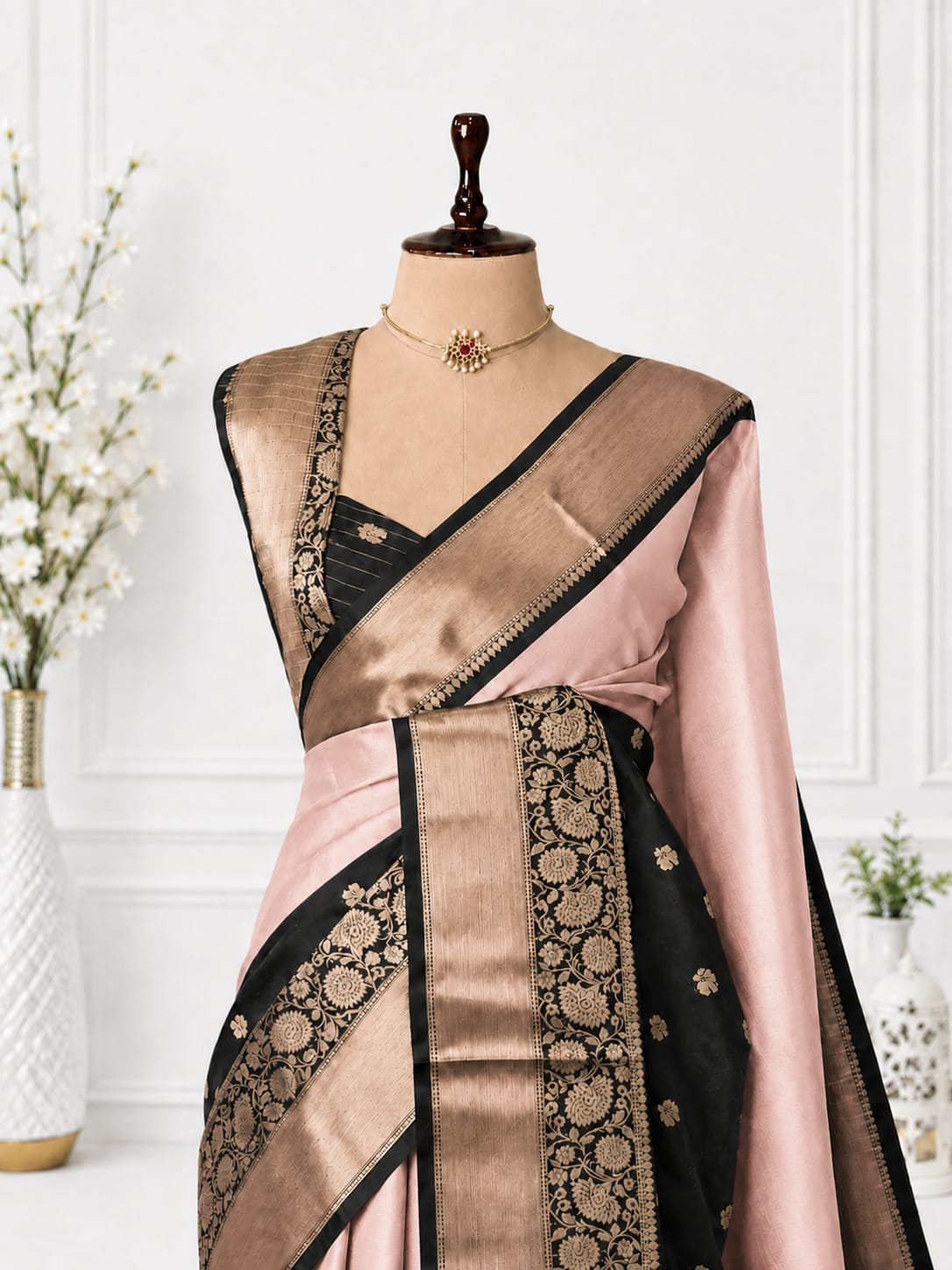 Banarasi Half & Half Semi Katan Soft Silk Saree