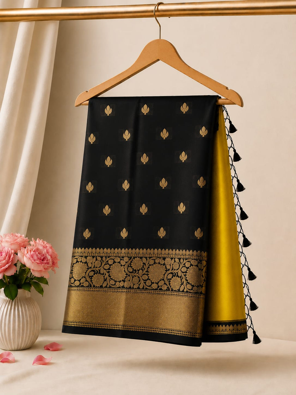 Banarasi Half & Half Semi Katan Soft Silk Saree