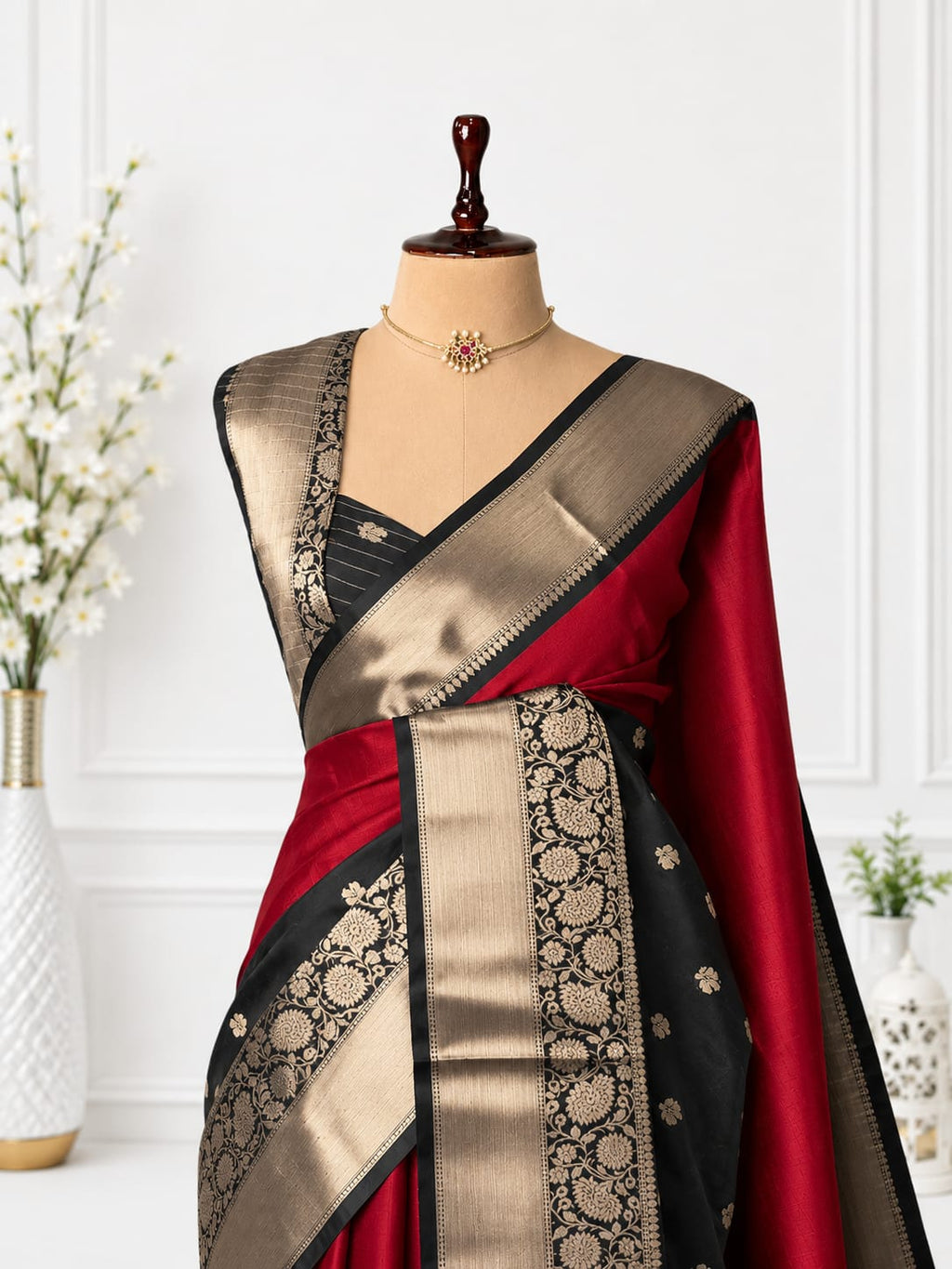 Banarasi Half & Half Semi Katan Soft Silk Saree