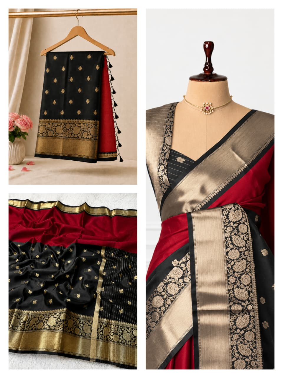 Banarasi Half & Half Semi Katan Soft Silk Saree