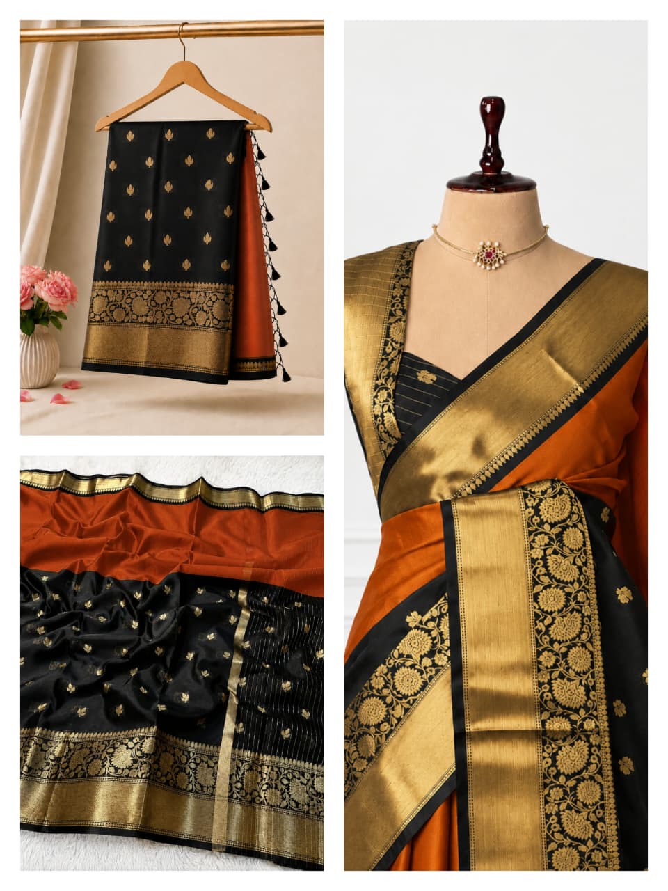 Banarasi Half & Half Semi Katan Soft Silk Saree