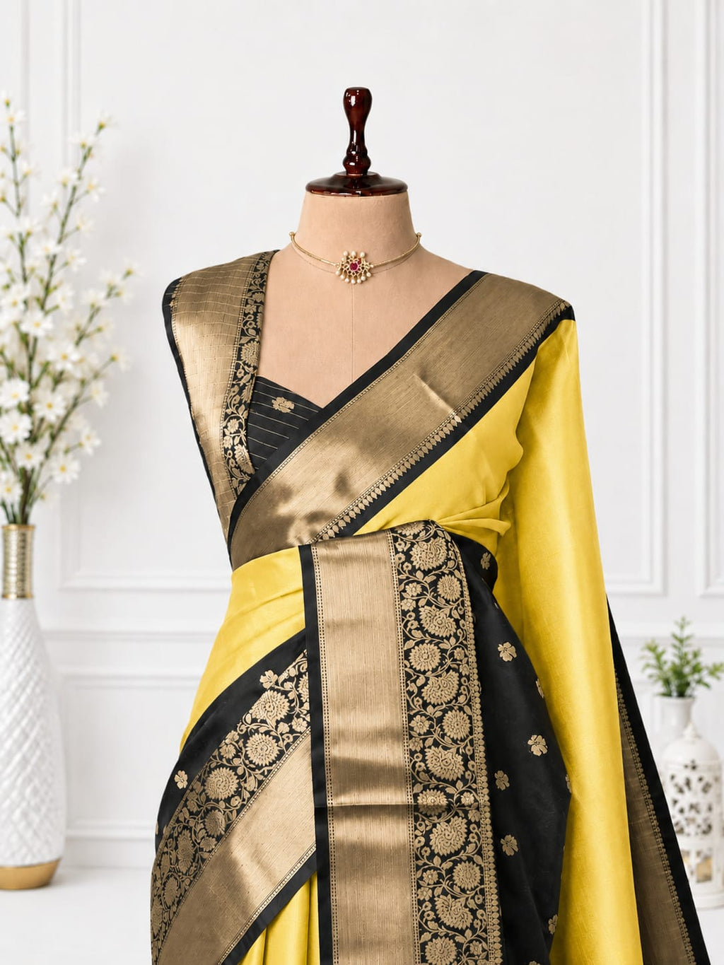 Banarasi Half & Half Semi Katan Soft Silk Saree