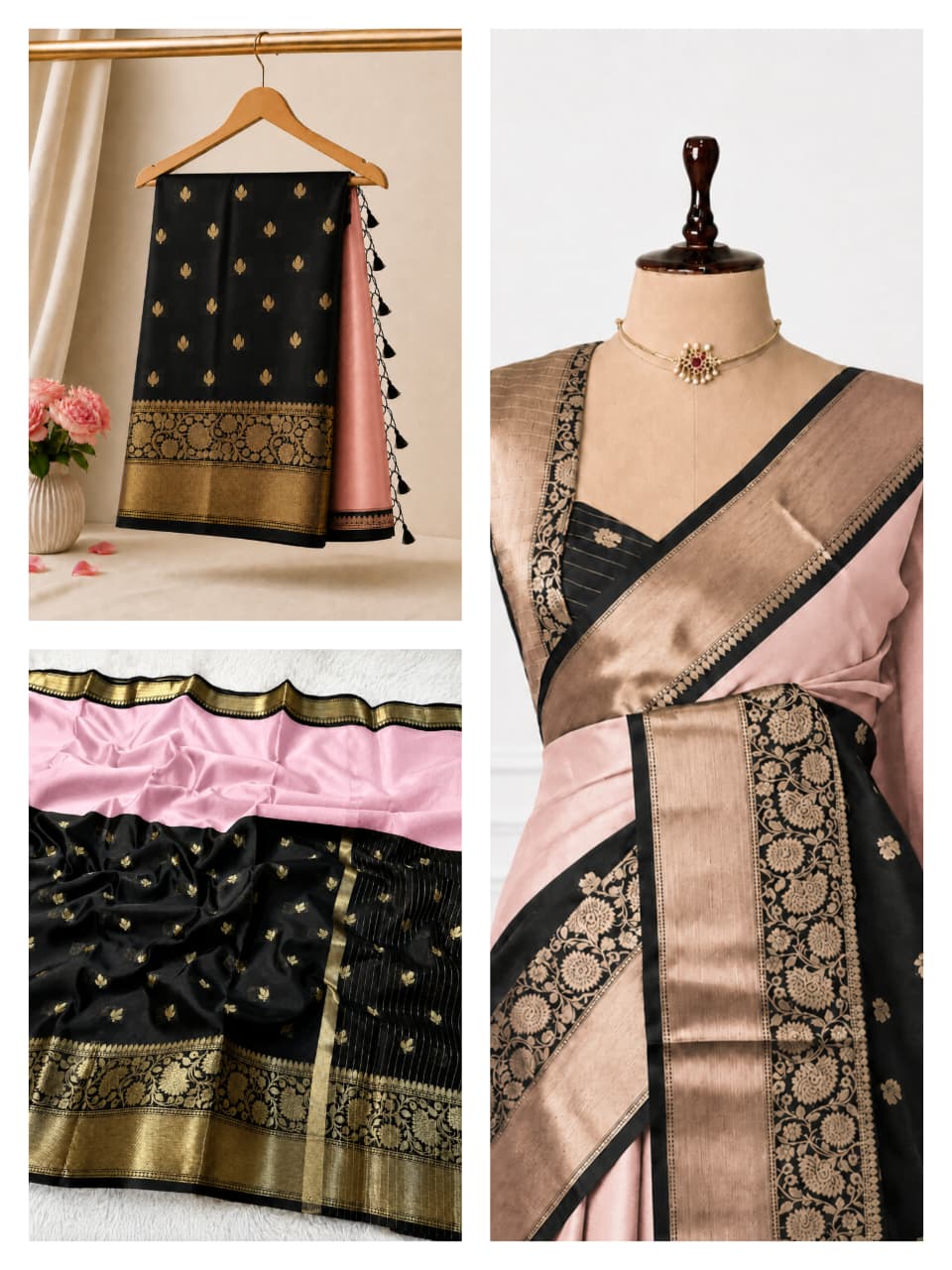 Banarasi Half & Half Semi Katan Soft Silk Saree