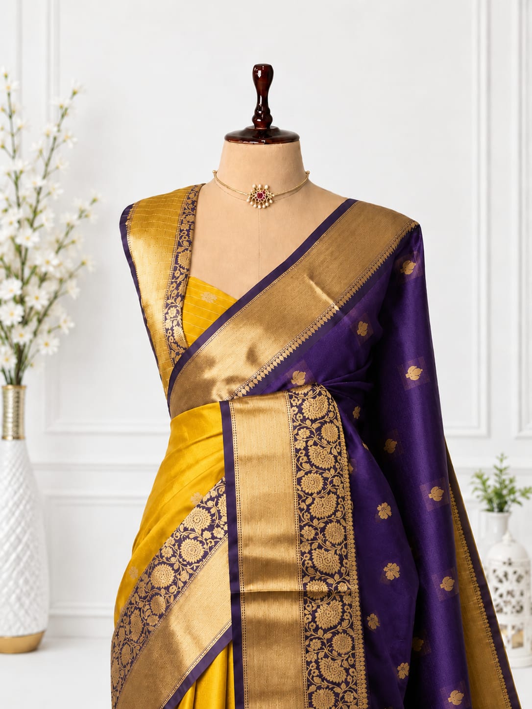 Banarasi Half & Half Semi Katan Soft Silk Saree