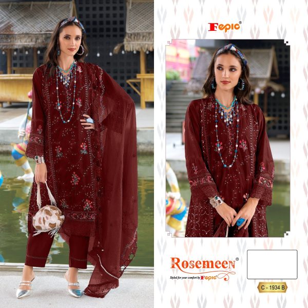 Rosemeen 1934 Organza Embroidered Salwar Suit Set with Hand Work