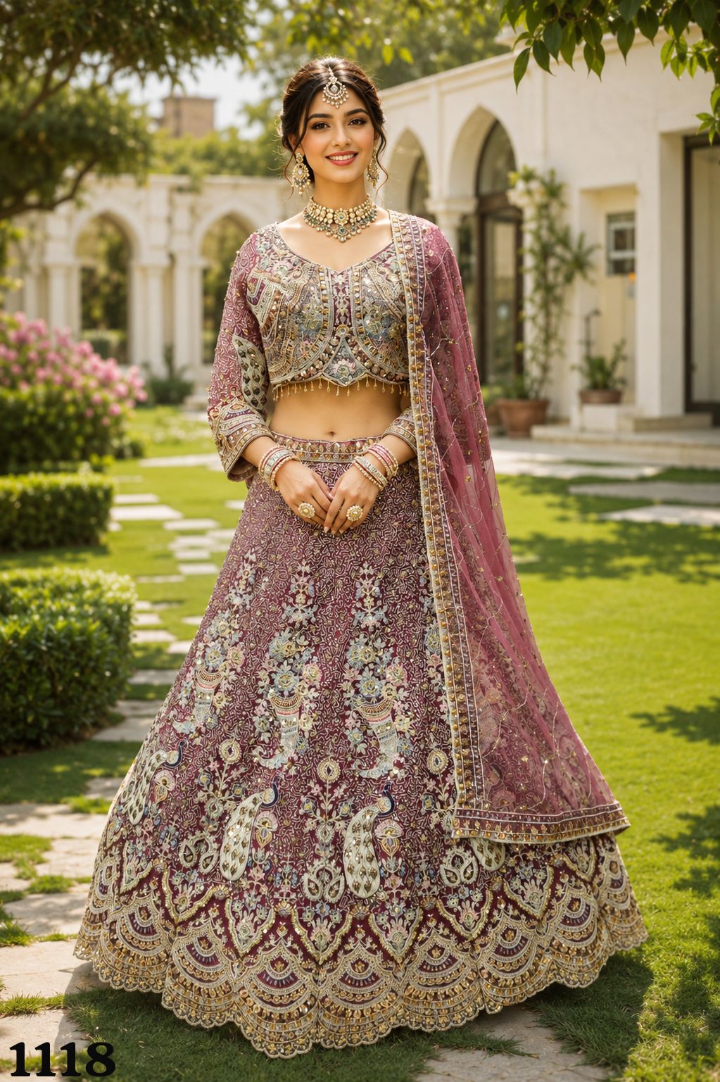 Morni Vol-7 Free Size Stitched Premium Net Resham Embroidered Gown – Design 1118/1119